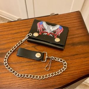 Vintage bikers leather wallet